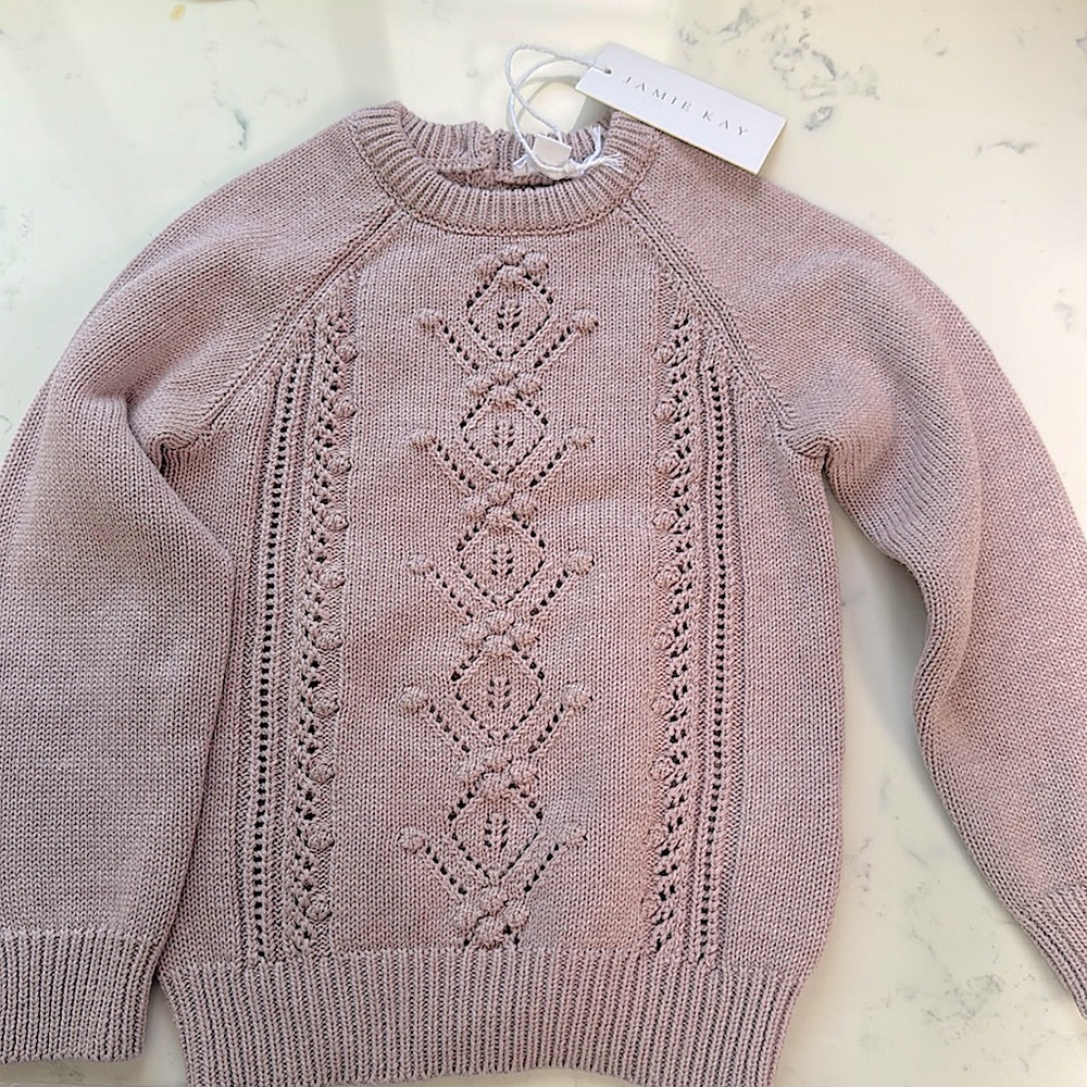 Jamie Kay mauve/pink Cable Knit sweater